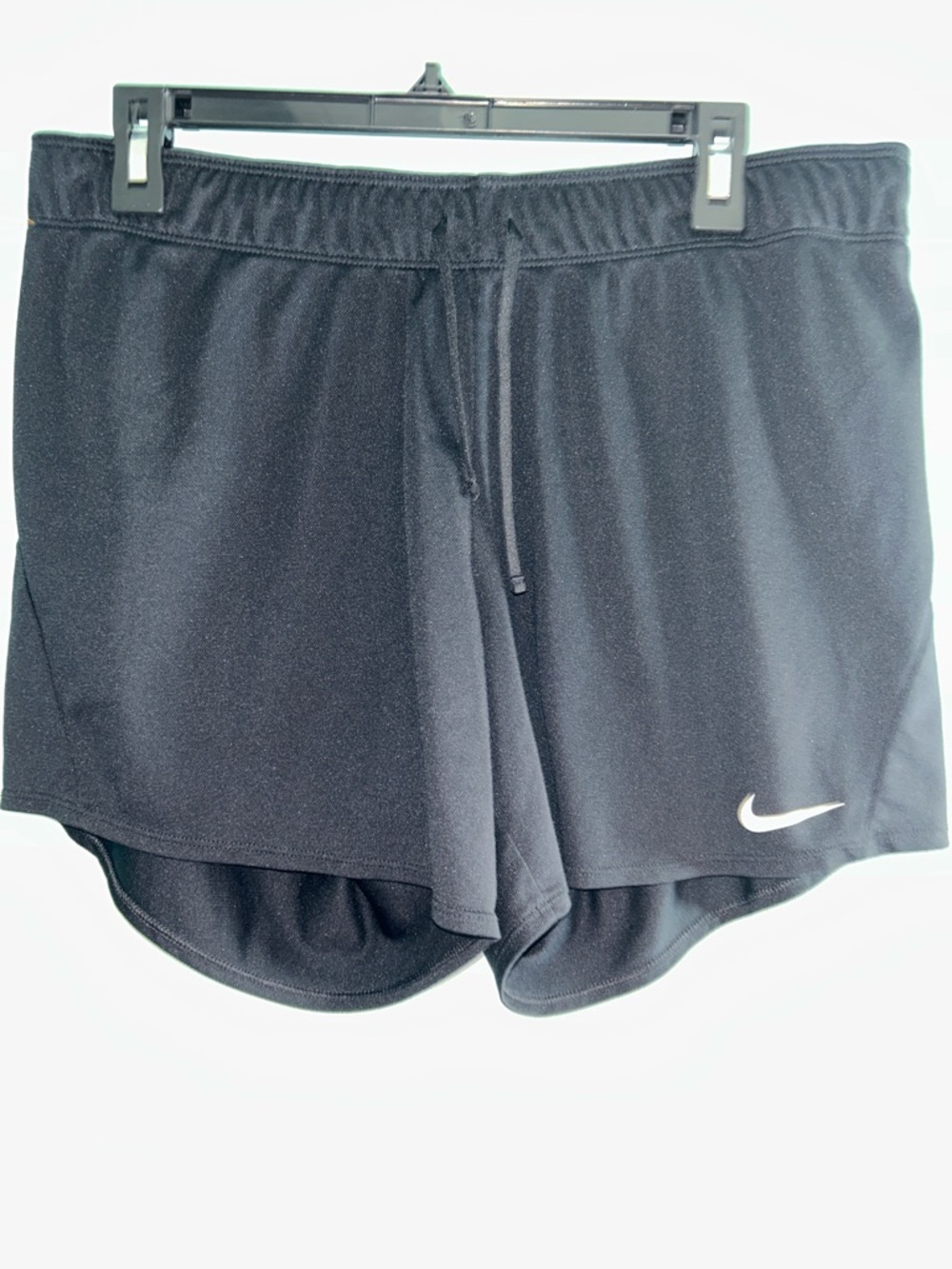 Nike Black Athletic Running Shorts with White Swoosh